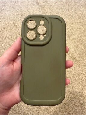 Amazon Olive Green Silicone Phone Case for iPhone with Raised Camera Protection
